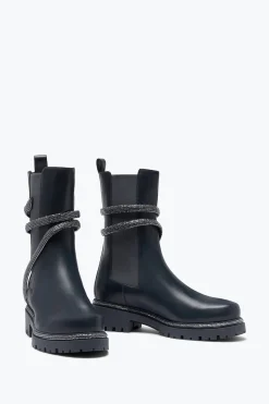 Botte Cleo grise avec cristaux argentés 25