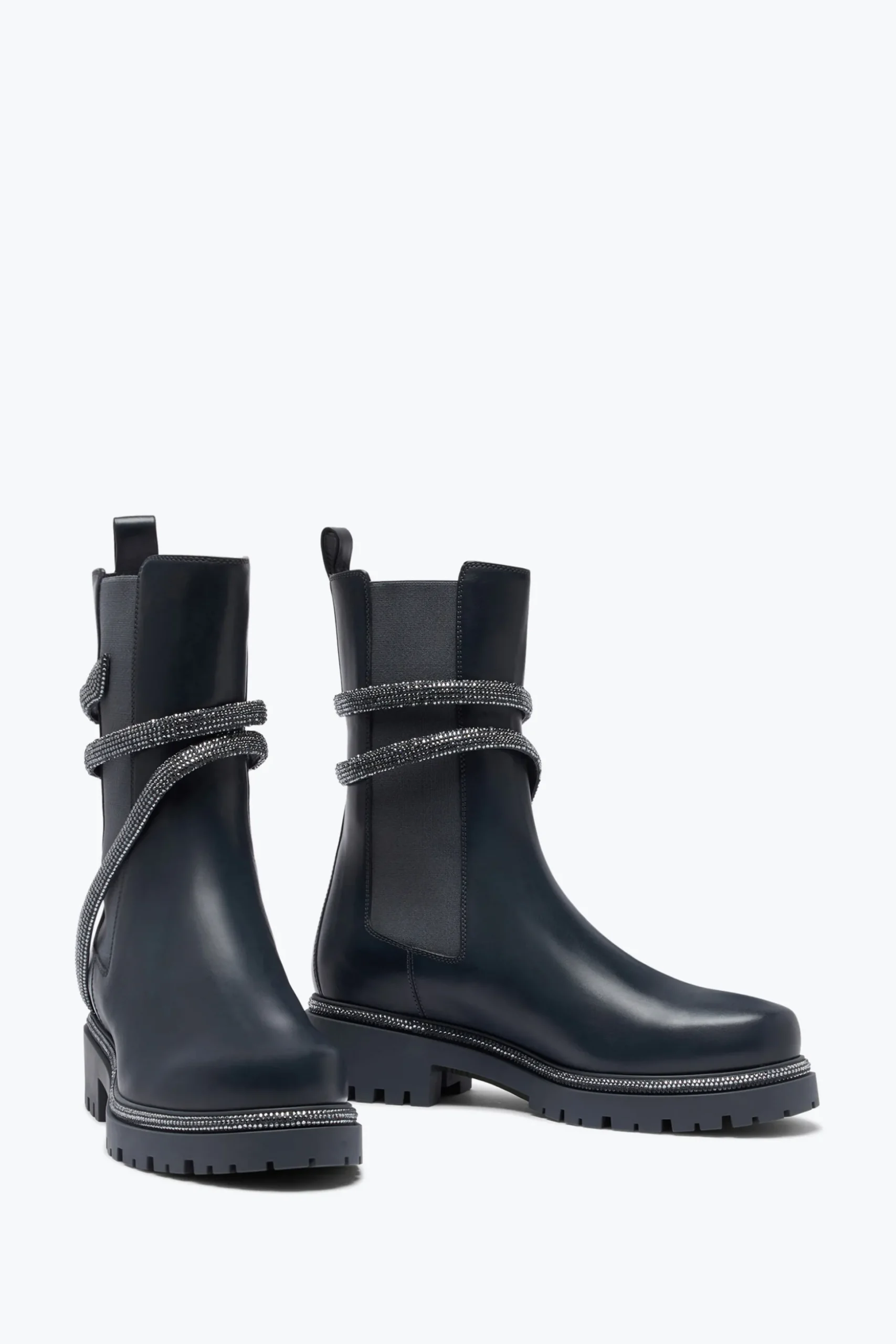 Botte Cleo grise avec cristaux argentés 25