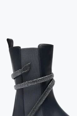 Botte Cleo grise avec cristaux argentés 25