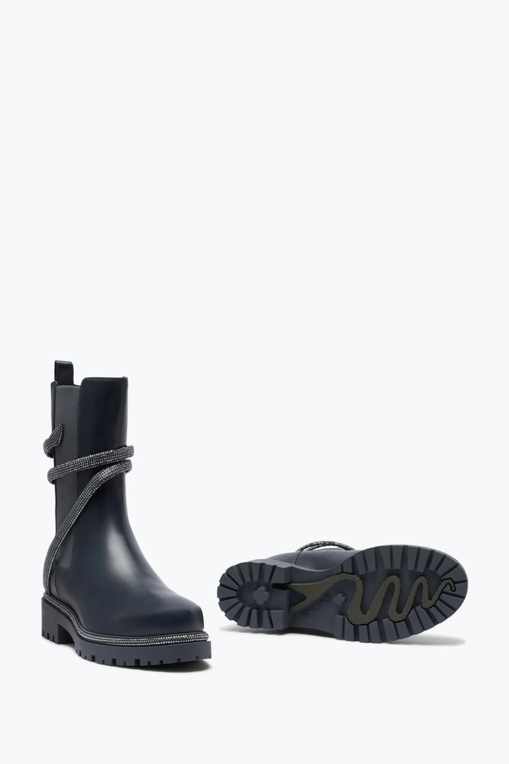 Botte Cleo grise avec cristaux argentés 25