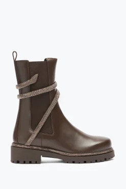 Bottine Cleo Marron Châtaigne Avec Cristaux 25