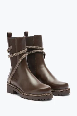 Bottine Cleo Marron Châtaigne Avec Cristaux 25
