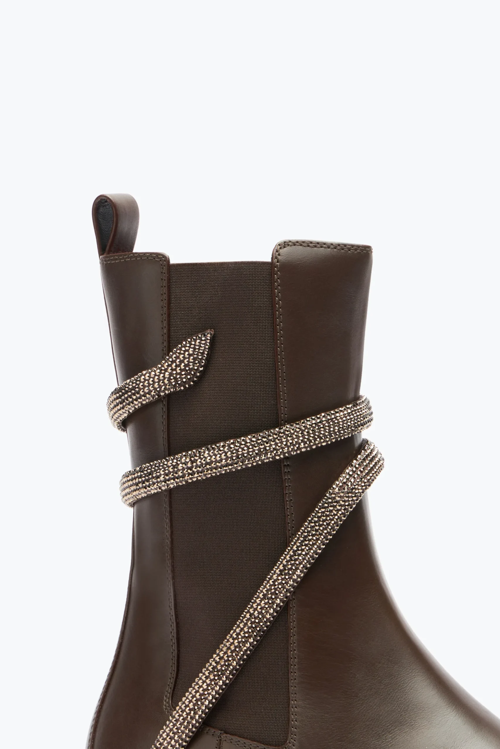 Bottine Cleo Marron Châtaigne Avec Cristaux 25