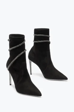 Bottine Cleo Noire Avec Cristaux 100
