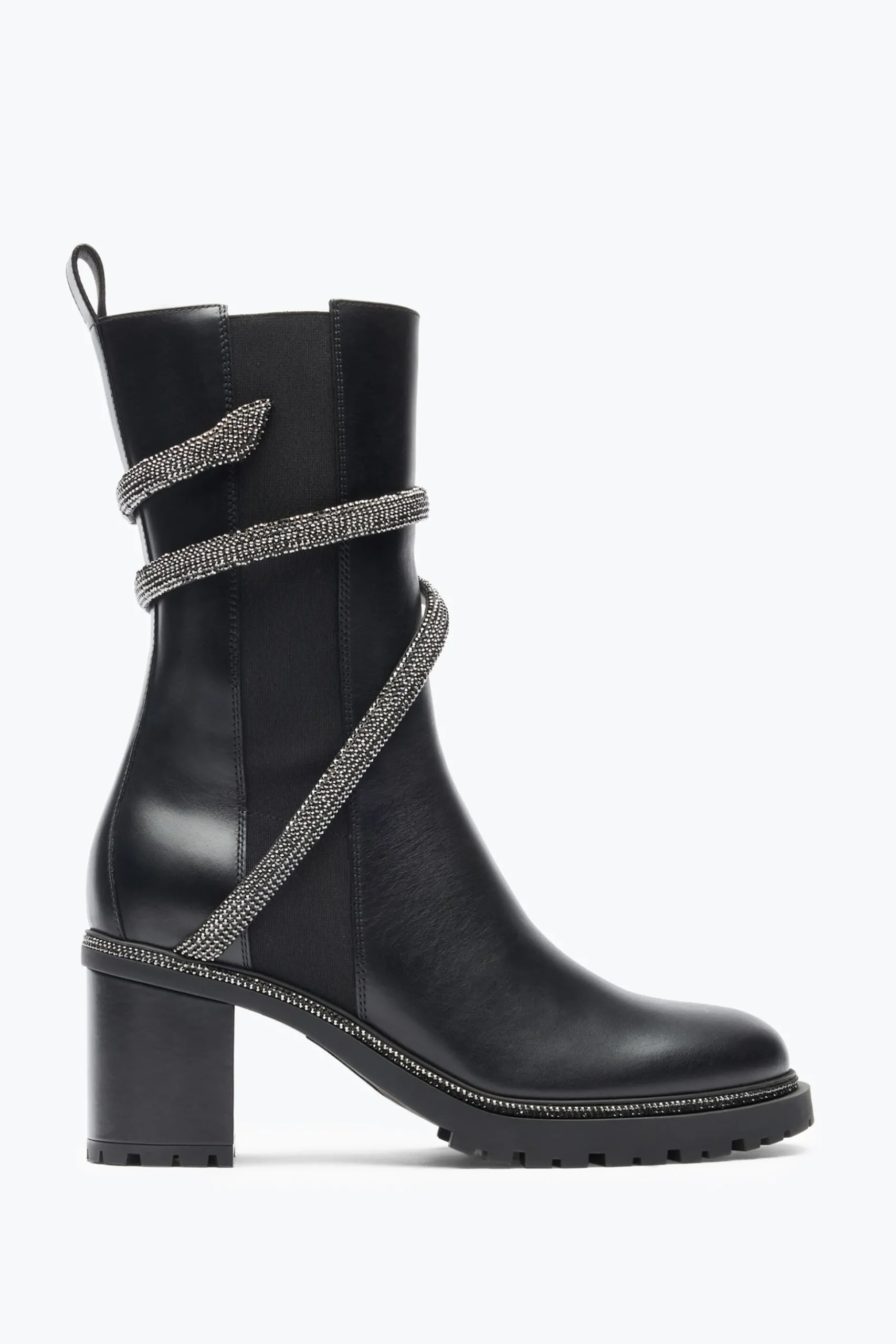 Bottine Cleo Noire Avec Cristaux 60