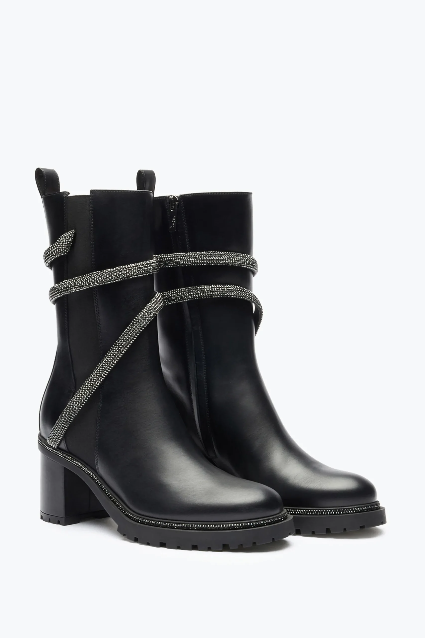 Bottine Cleo Noire Avec Cristaux 60