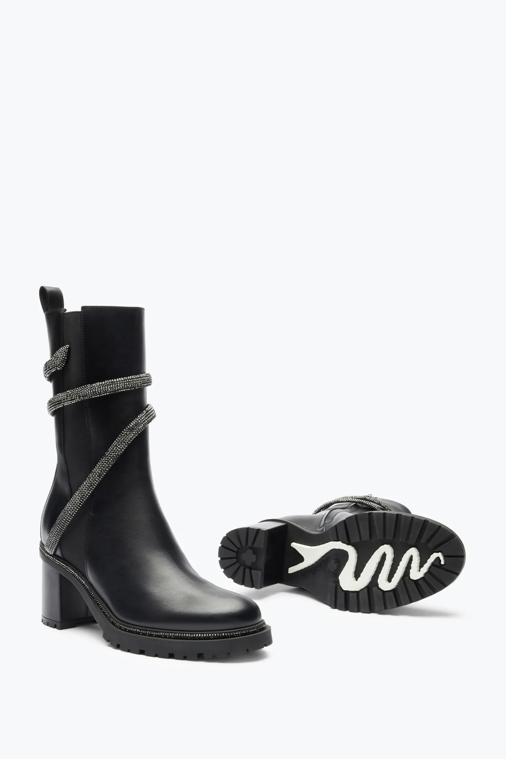 Bottine Cleo Noire Avec Cristaux 60