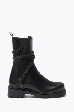 Bottine Cleo Noire Avec Cristaux 25
