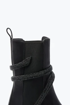 Bottine Cleo Noire Avec Cristaux 25