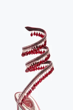 Escarpin Chandelier Rouge Rubis Avec Cristaux 100
