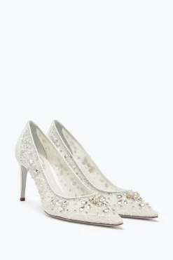 Escarpin Cinderella Blanc Avec Cristaux 80