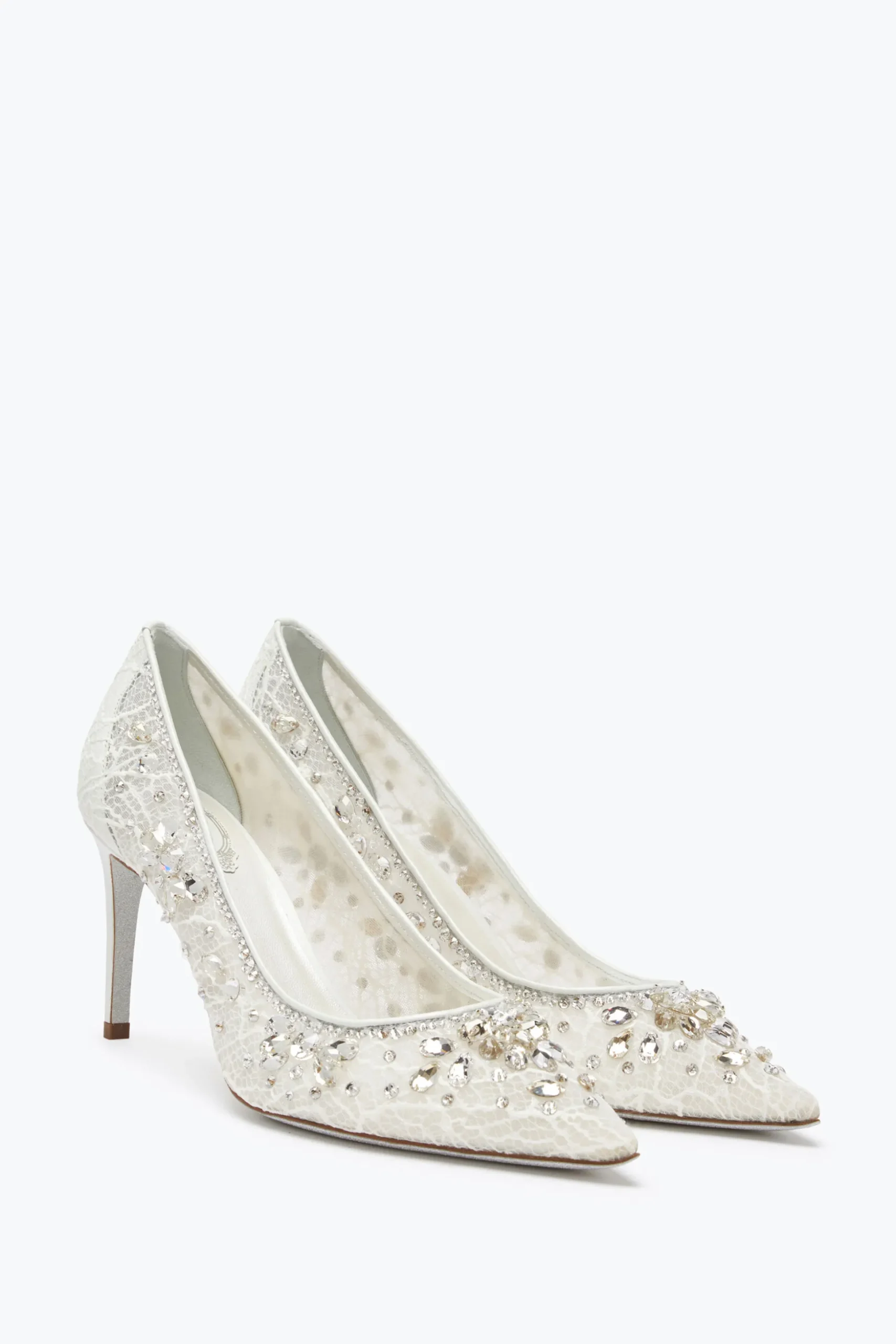 Escarpin Cinderella Blanc Avec Cristaux 80