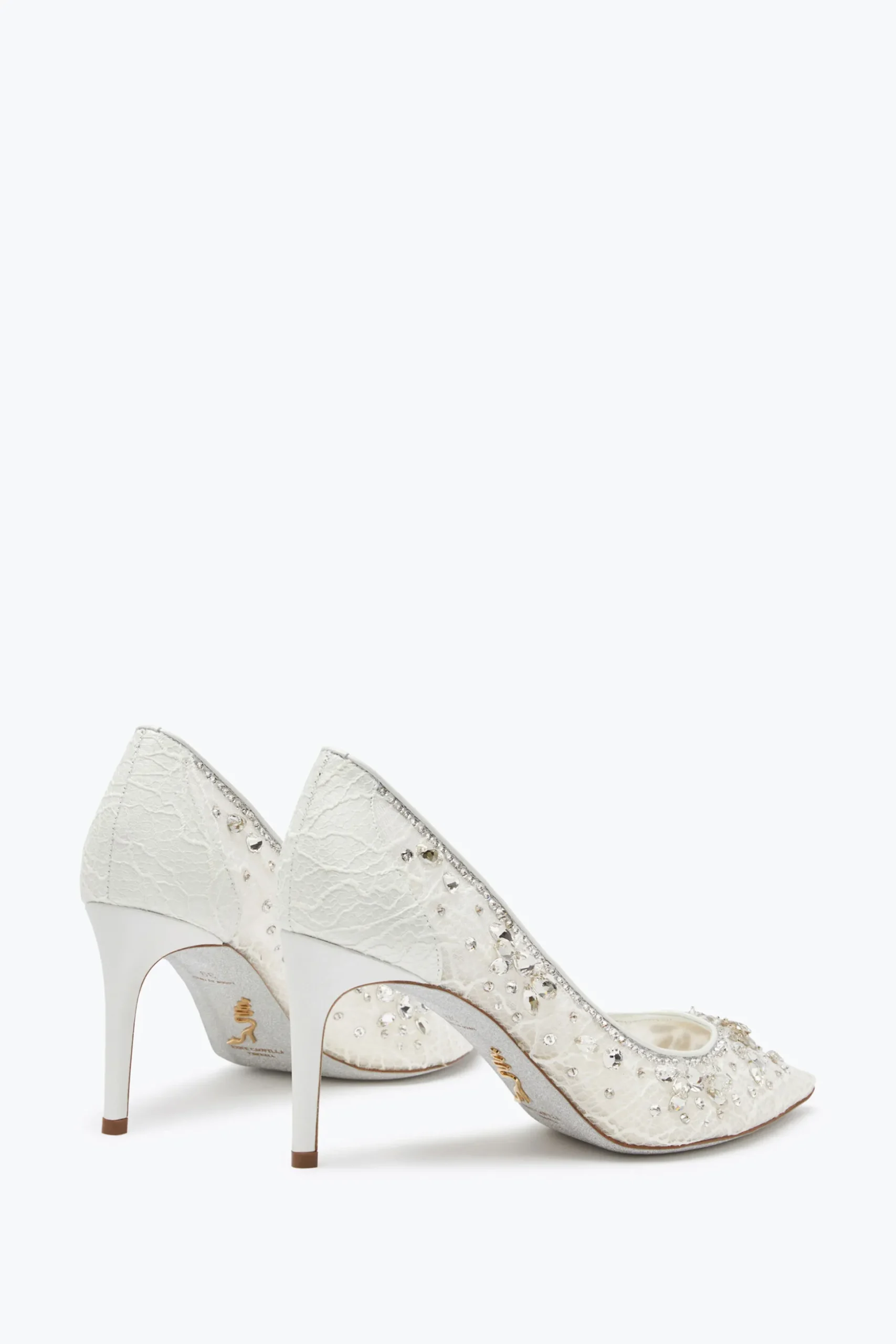 Escarpin Cinderella Blanc Avec Cristaux 80