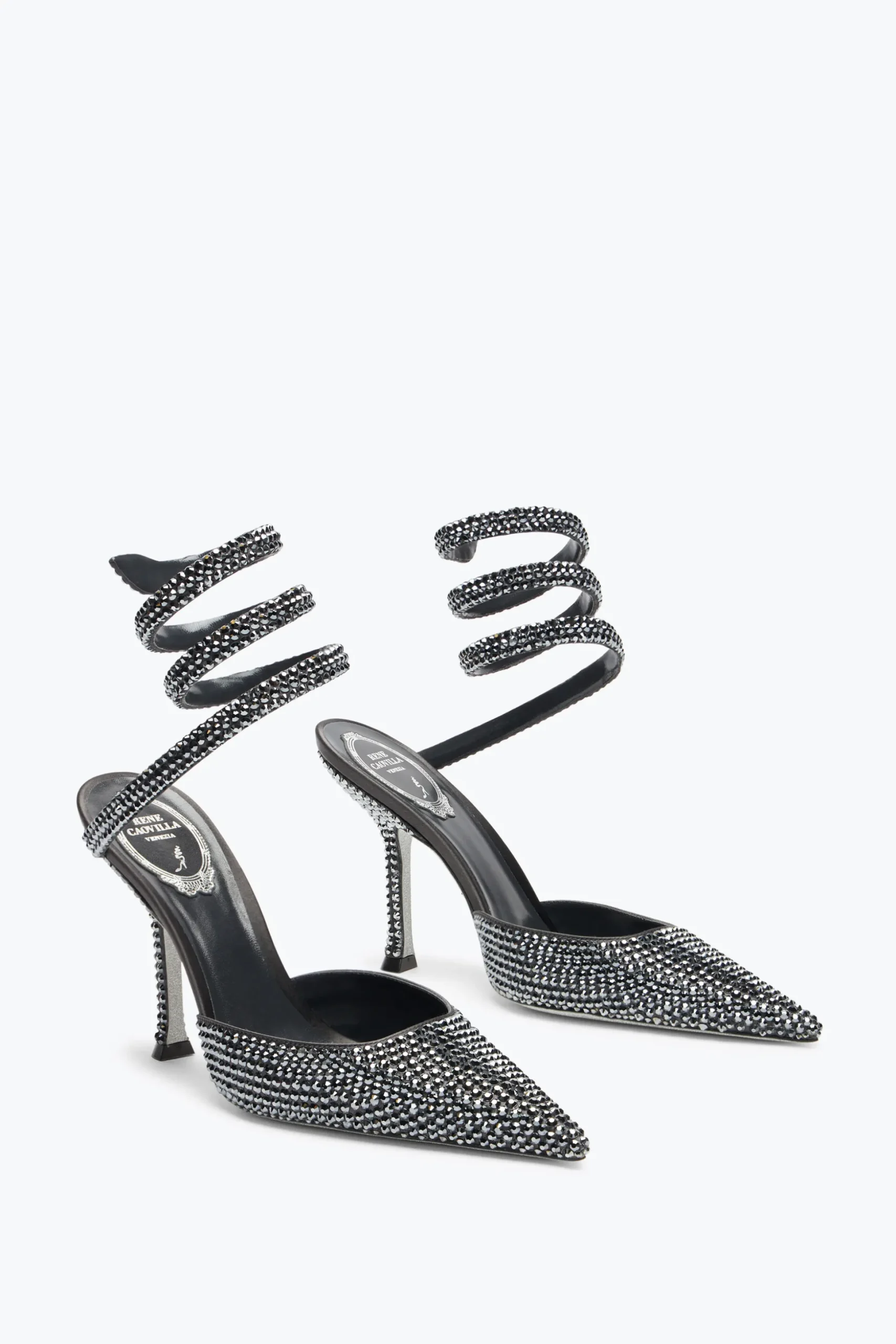 Escarpin Cleo Anthracite Avec Cristaux 105