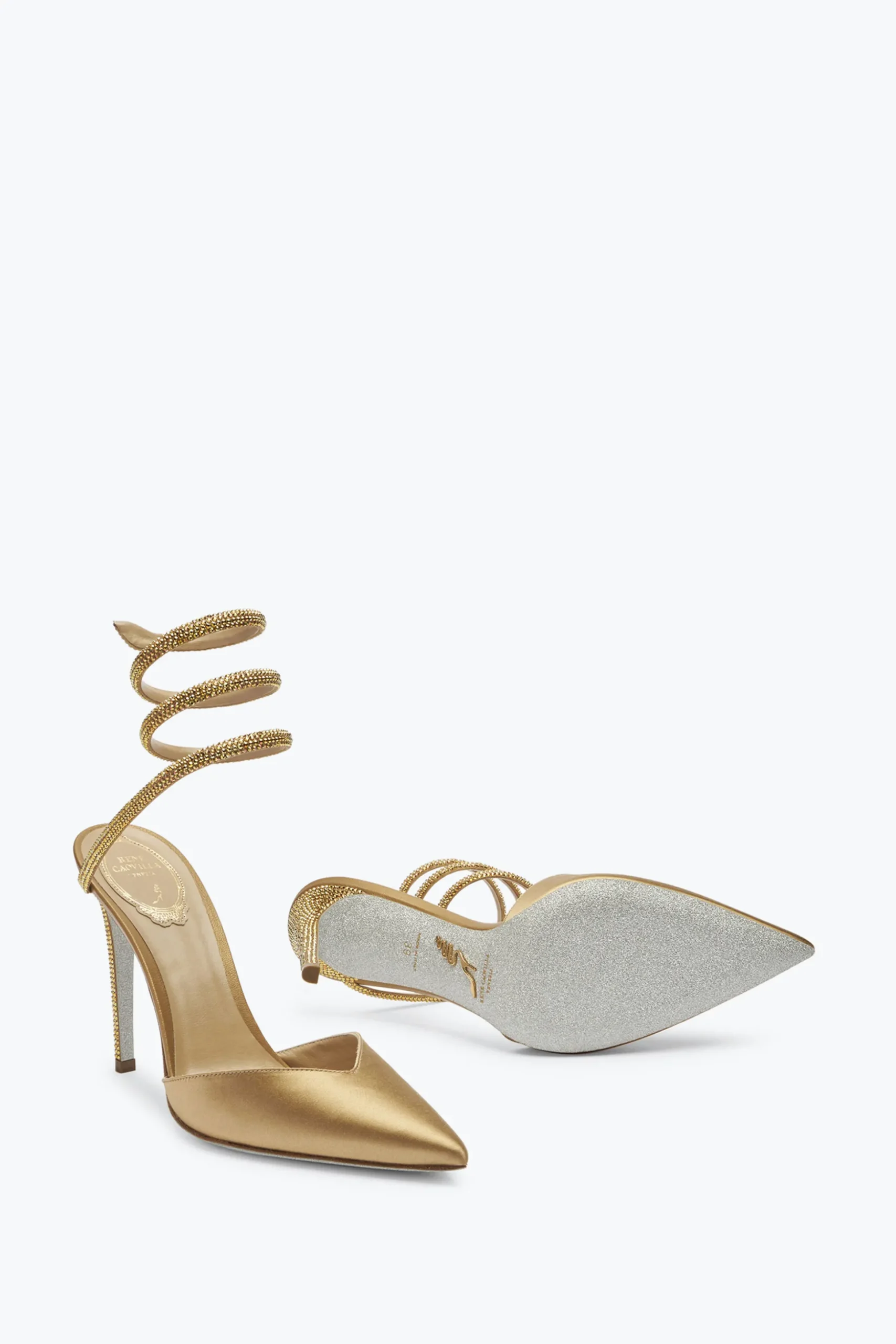 Escarpin Cleo Champagne Avec Cristaux 105