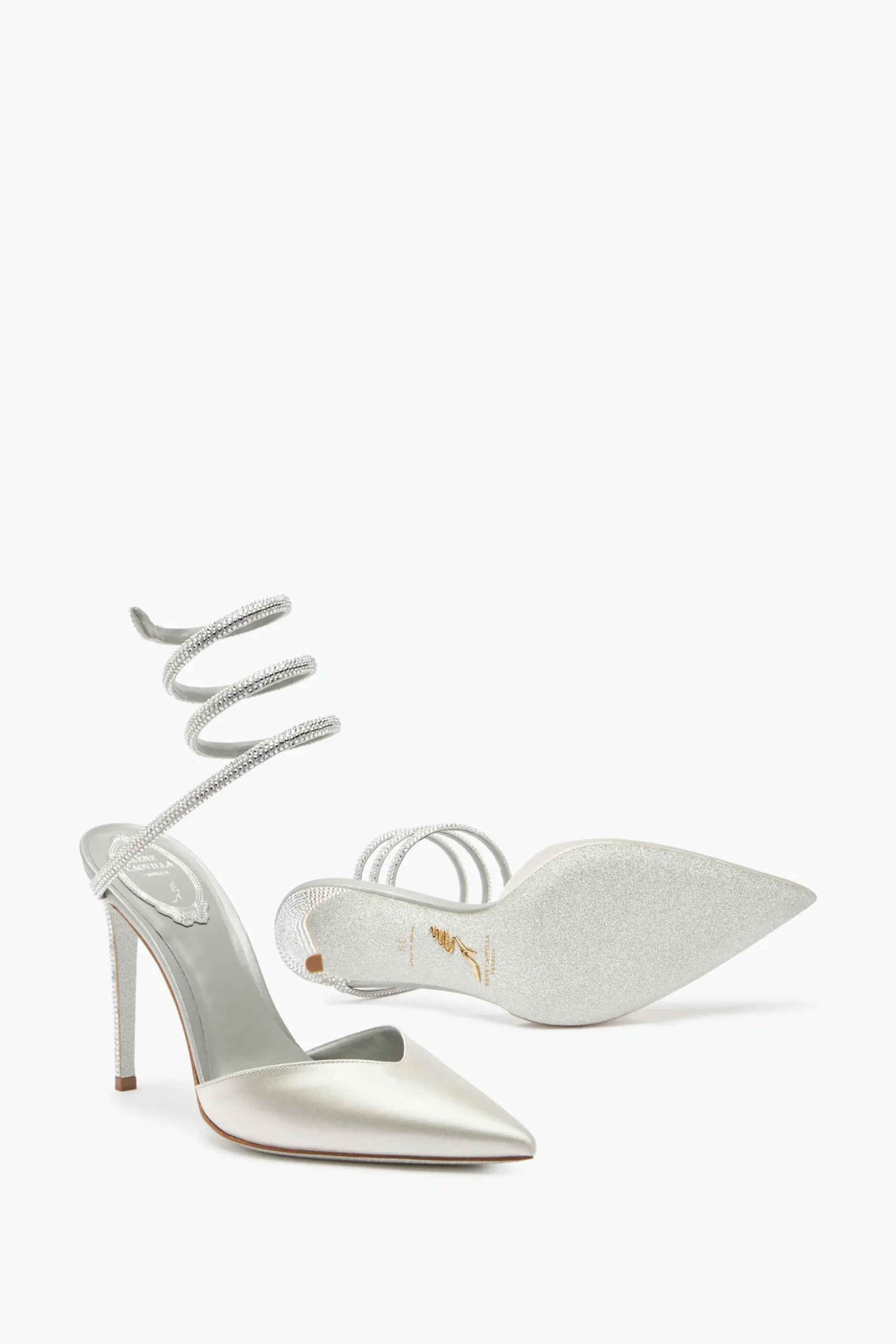 Escarpin Cleo Gris Avec Cristaux 105