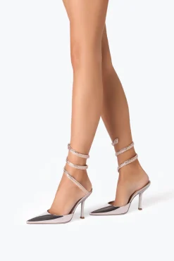 Escarpin Cleo Rose Poudré Avec Cristaux 105