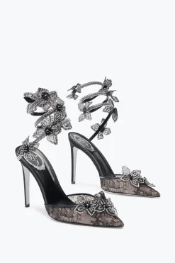 Escarpin Floriane noir et argent 105