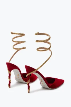 Escarpin Margot Rouge Et Or 105