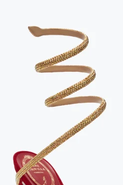 Escarpin Margot Rouge Et Or 105