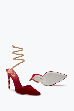 Escarpin Margot Rouge Et Or 105