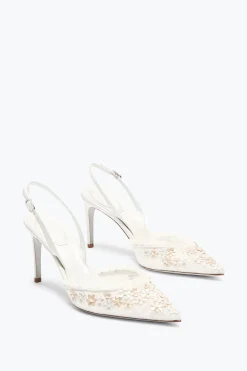 ESCARPIN SLINGBACK BLOOM BLANC 80