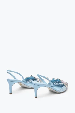 Escarpin slingback Cinderella bleu pastel 60