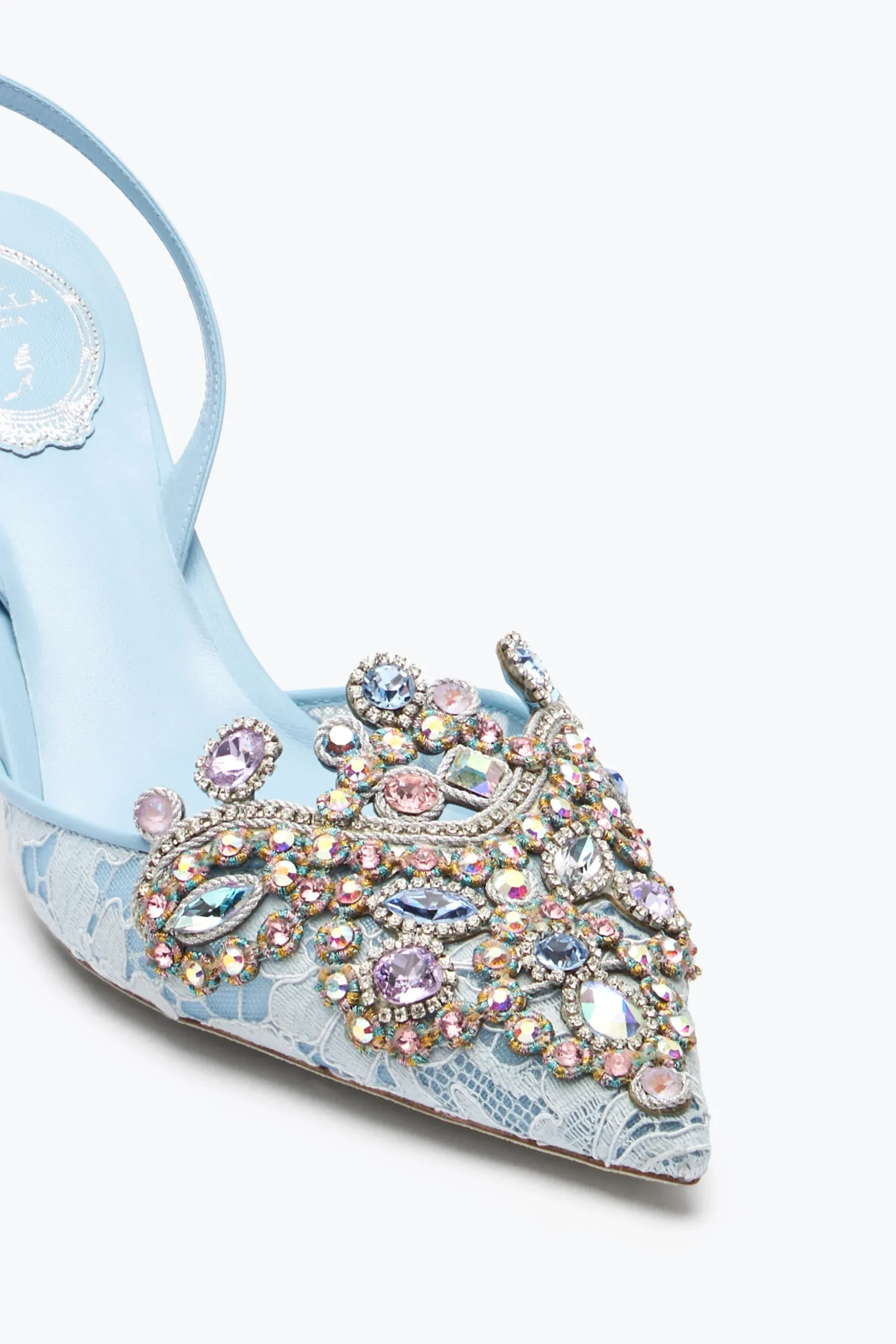 Escarpin slingback Cinderella bleu pastel 60