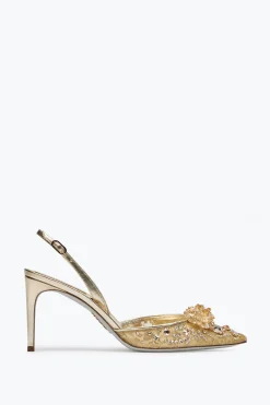 Escarpin slingback Cinderella doré 80