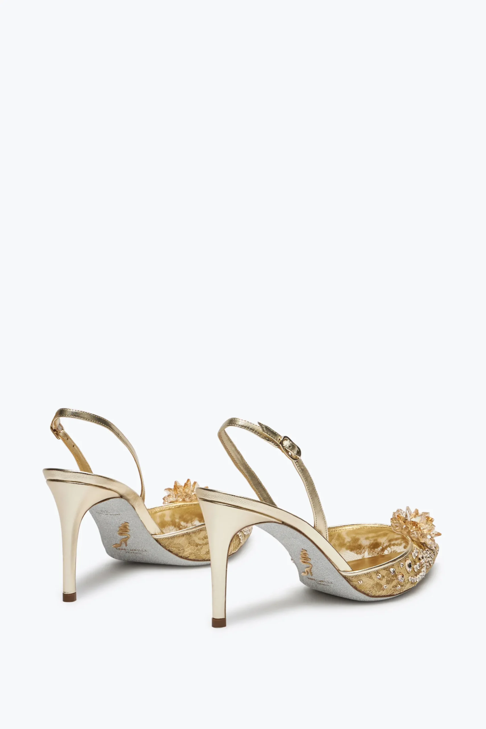 Escarpin slingback Cinderella doré 80