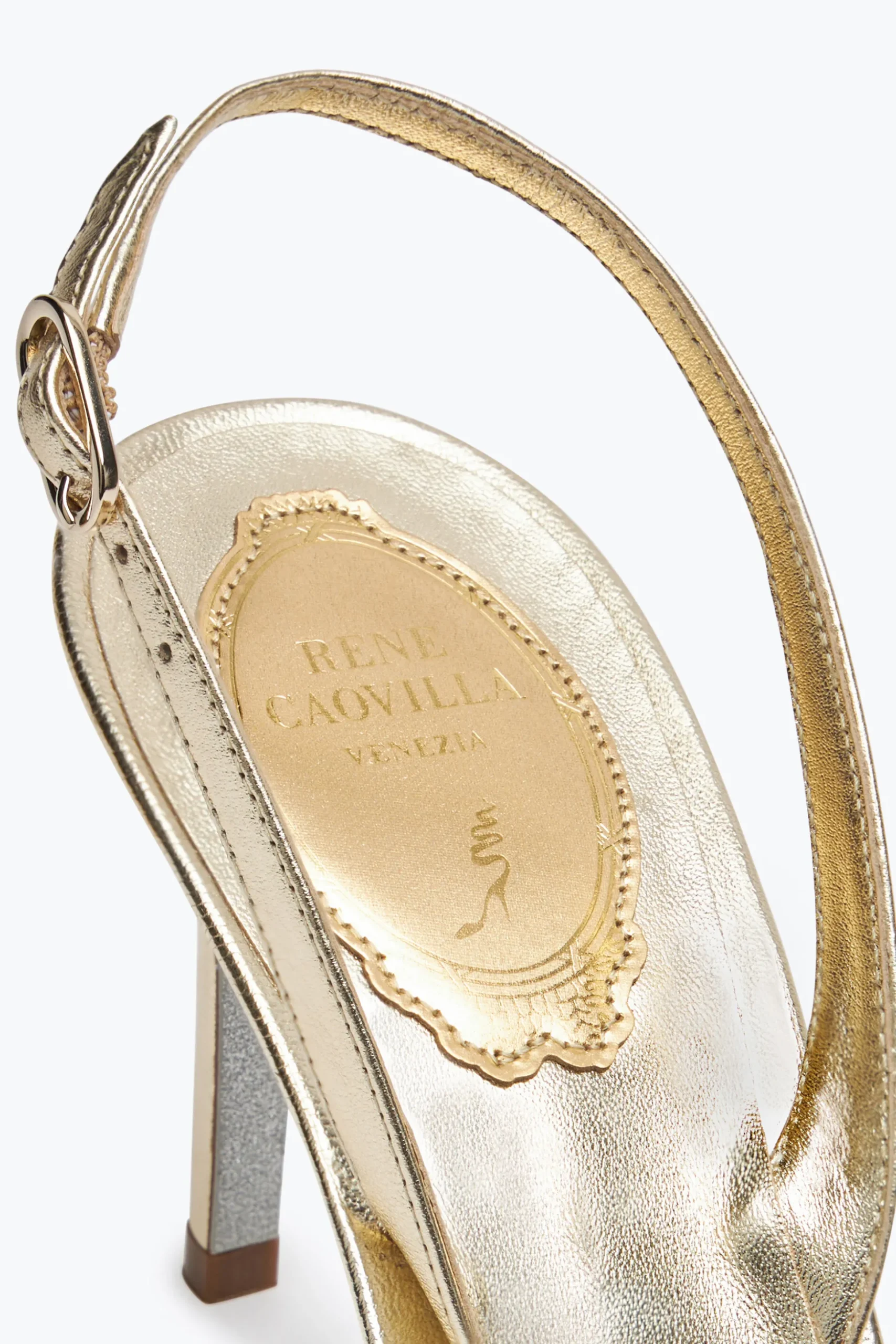 Escarpin slingback Cinderella doré 80