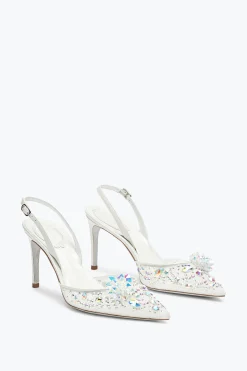 Escarpin slingback Cinderella blanc 80