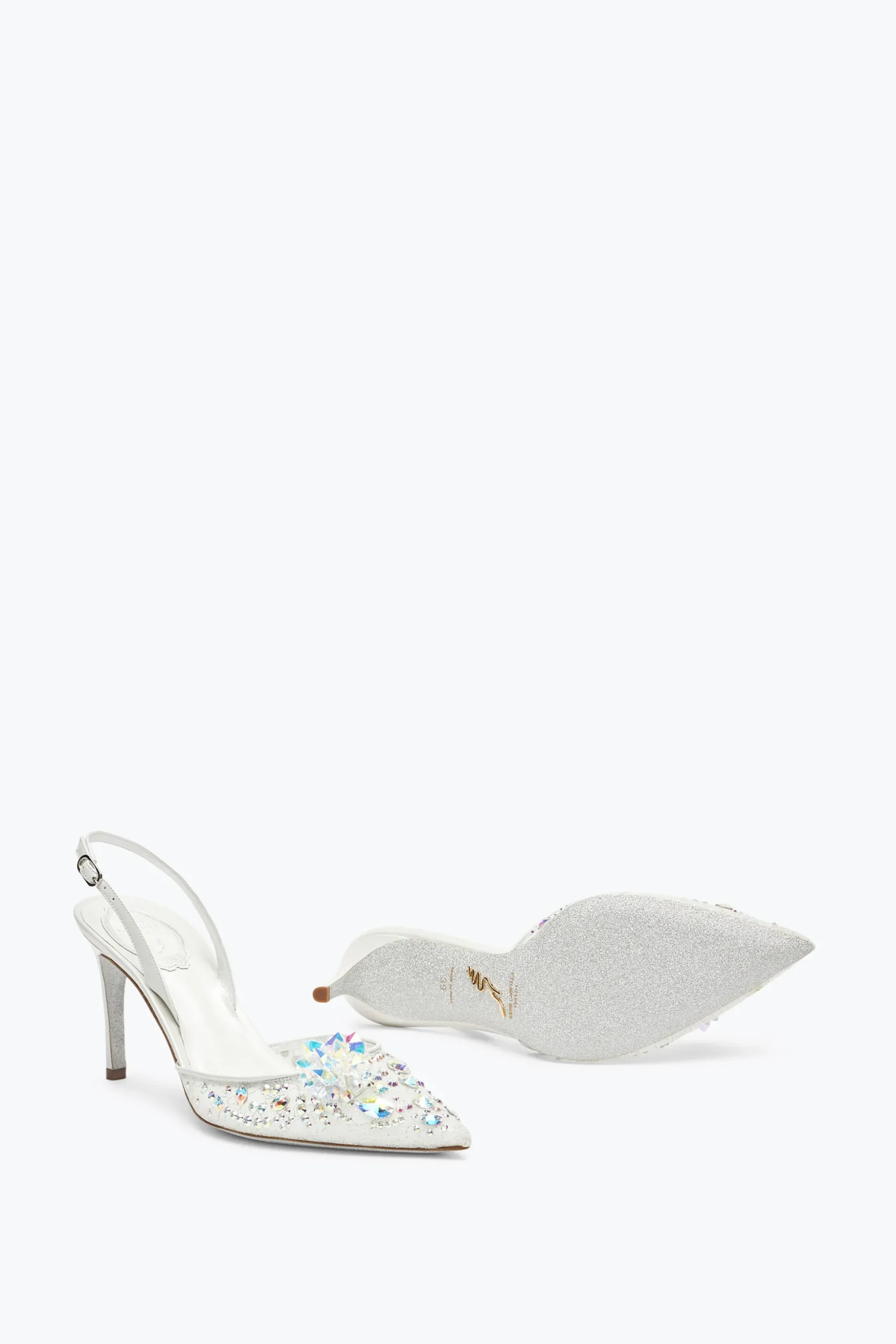 Escarpin slingback Cinderella blanc 80