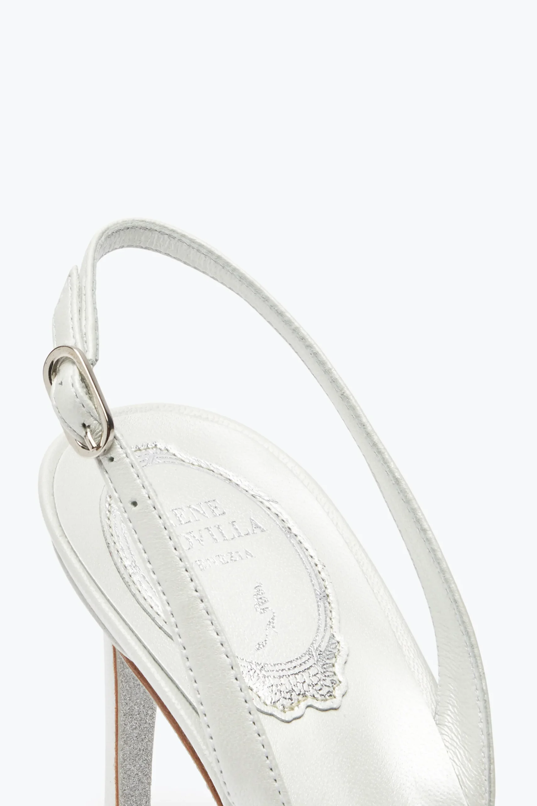 Escarpin slingback Cinderella blanc avec cristaux 80