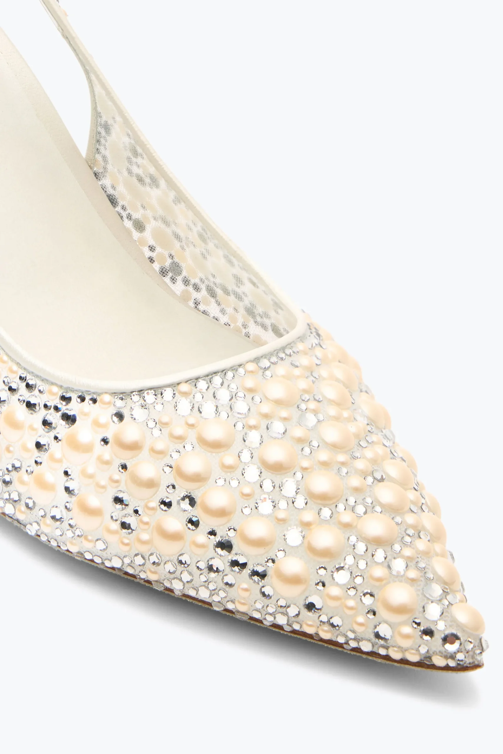 ESCARPIN SLINGBACK PEARL BLANC 80