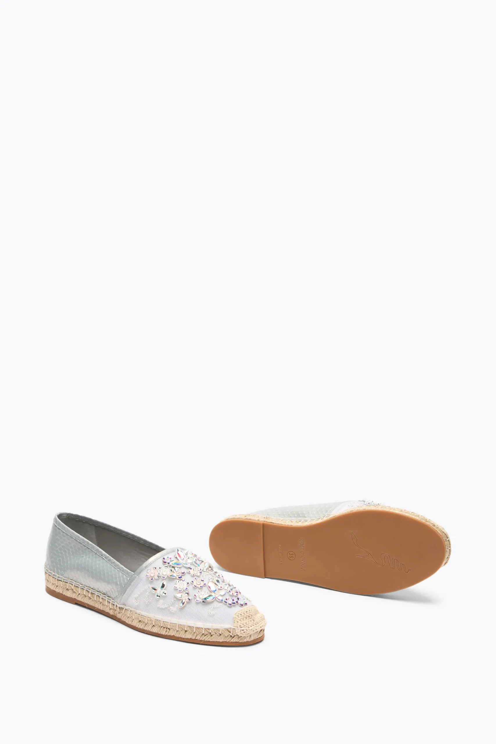 ESPADRILLES EDEN EN CUIR D’AYERS IVOIRE AVEC CRISTAUX 10