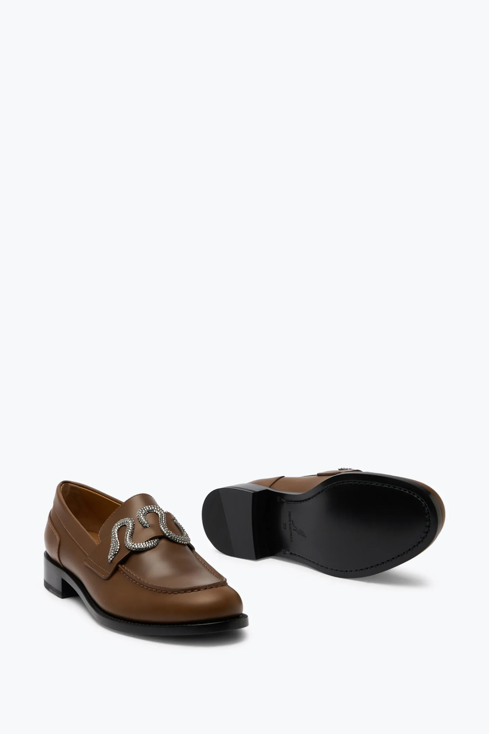 Mocassin Morgana Marron avec Cristal Argenté 20