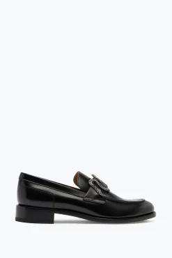 Mocassin Morgana Noir avec Cristal Mat Noir 20