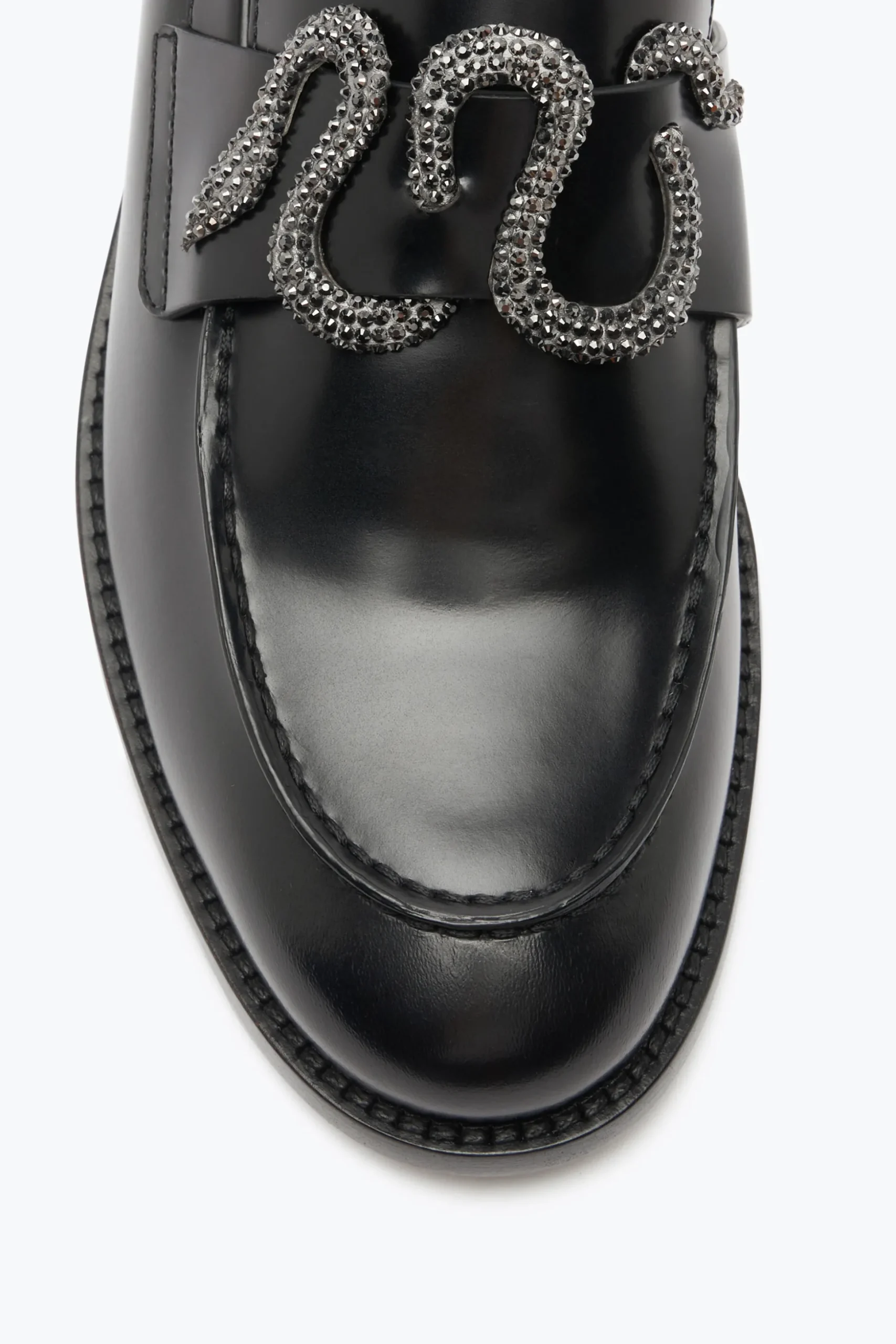Mocassin Morgana Noir avec Cristal Mat Noir 20