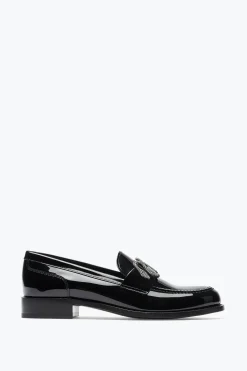 Mocassin Morgana noir verni avec cristaux 20