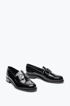 Mocassin Morgana noir verni avec cristaux 20