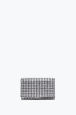 Pochette Aida bleue avec cristaux all-over