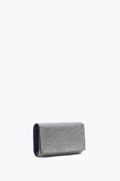Pochette Aida bleue avec cristaux all-over