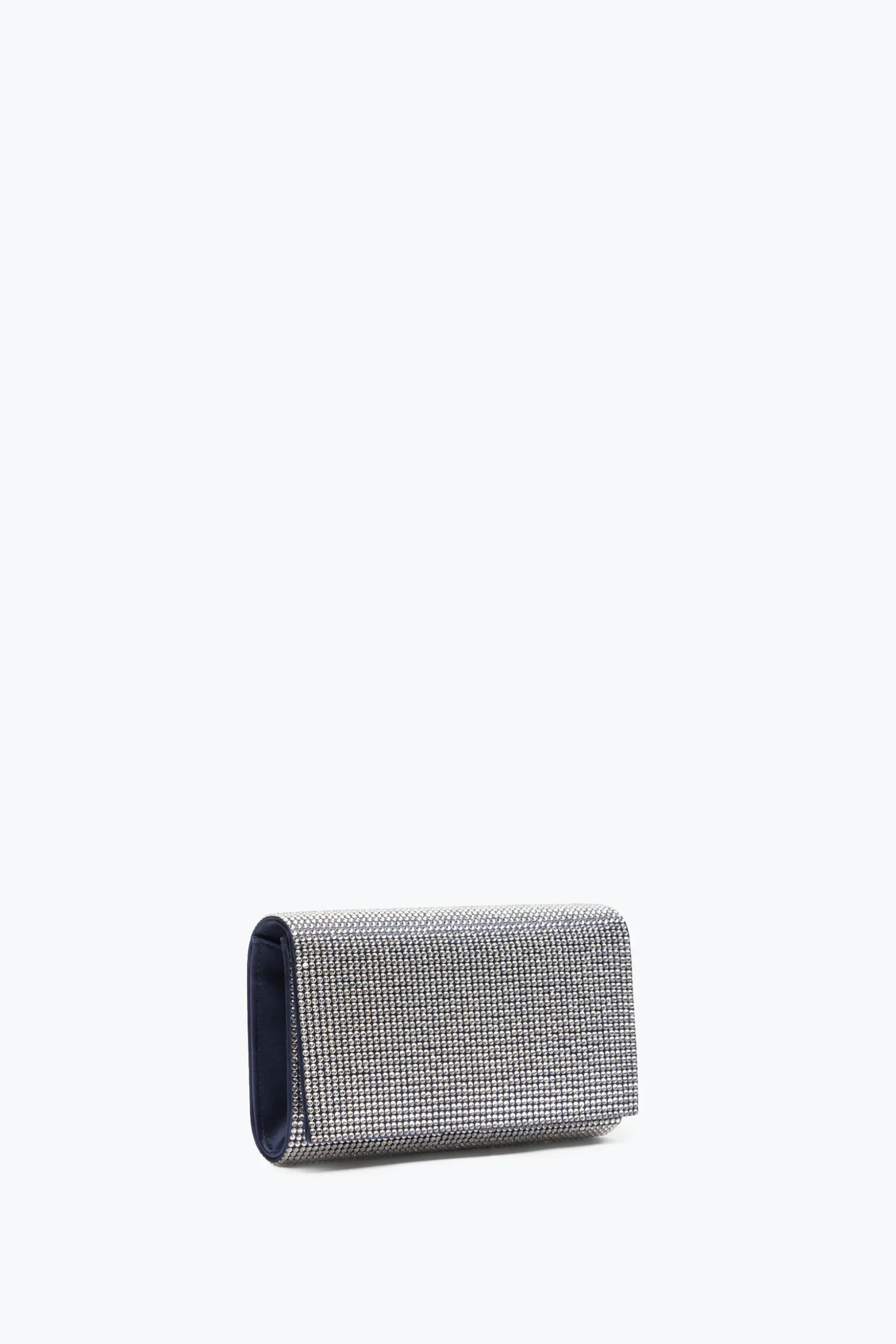 Pochette Aida bleue avec cristaux all-over