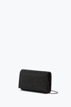 Pochette Aida noire avec cristaux all-over