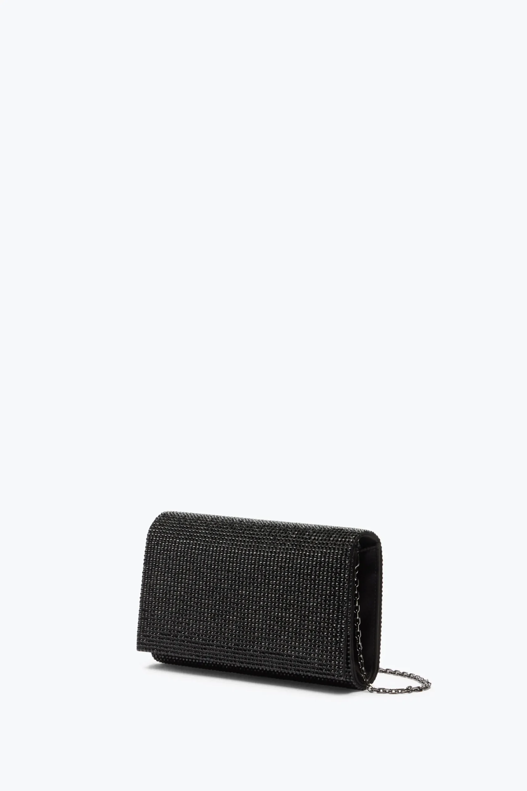Pochette Aida noire avec cristaux all-over