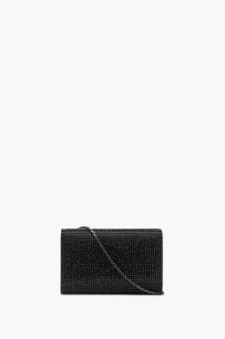 Pochette Aida noire avec cristaux all-over