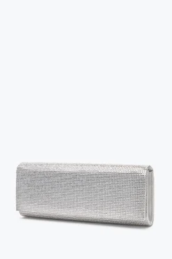 Pochette Zafira argent avec cristaux all-over