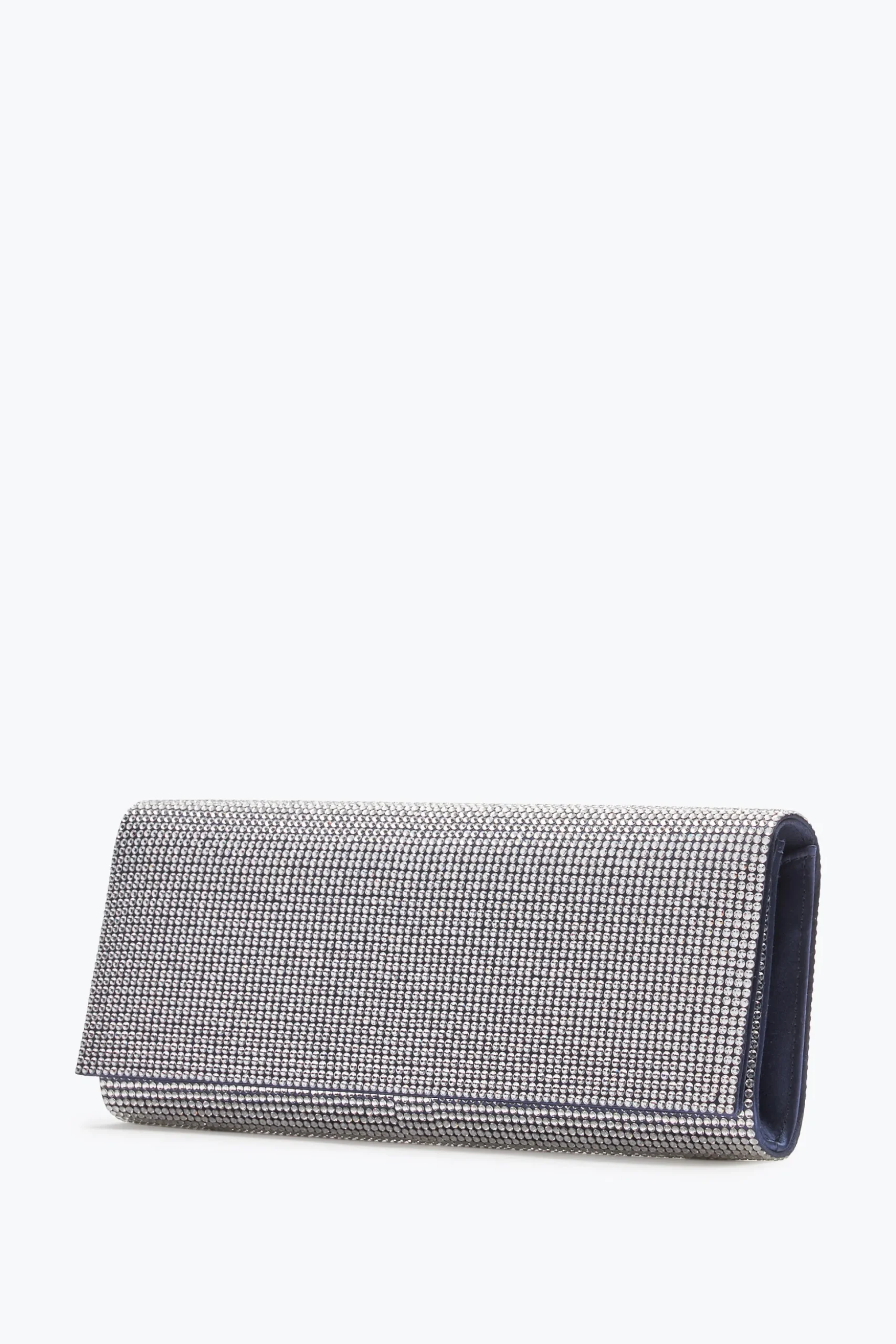 Pochette Zafira bleue avec cristaux all-over