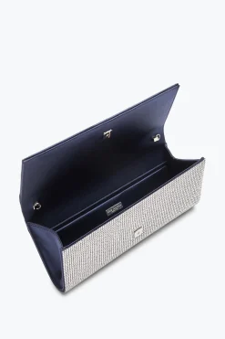 Pochette Zafira bleue avec cristaux all-over